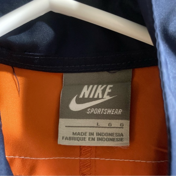 Nike Sportswear Windbreaker Blue Orange Size Large Full Zip Lightweight Jacket - Picture 6 of 11